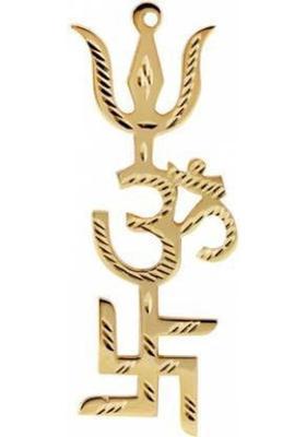 NAVYAKSH Yantra Swastik, Decorative Showpiece - 8.89 cm (Brass, Aluminium, Gold) Decorative Showpiece - 5 cm&nbsp;&nbsp;(Brass, Gold)