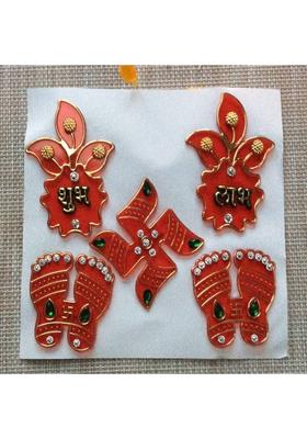 Brown Leaf Wall Decoration Shubh Labh Diwali Decoration&nbsp;&nbsp;(Multicolor)