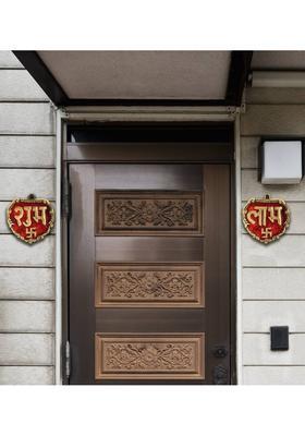 inDecor Metal Door Hanging Subh Labh For Decoration, Subh Labh For Door Entrance Decorative Showpiece - 12.5 cm&nbsp;&nbsp;(Aluminium, Red)