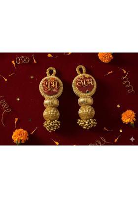 JSR Shubh Labh Door Hanging for Diwali Home Decoration Decorative Showpiece - 11 cm&nbsp;&nbsp;(Plastic, Gold)