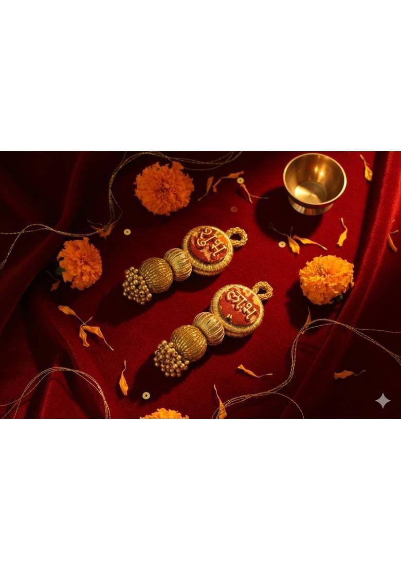 JSR Shubh Labh Door Hanging for Diwali Home Decoration Decorative Showpiece - 11 cm&nbsp;&nbsp;(Plastic, Gold) - Indya