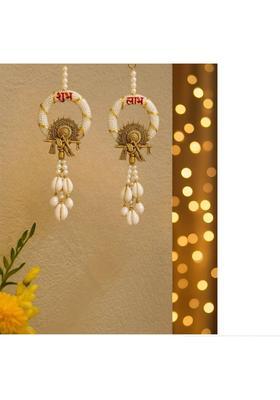 ASM CREATION Krishna Flute Shubh Labh Home Decor Decorative Showpiece - 23 cm&nbsp;&nbsp;(Stone, Multicolor)