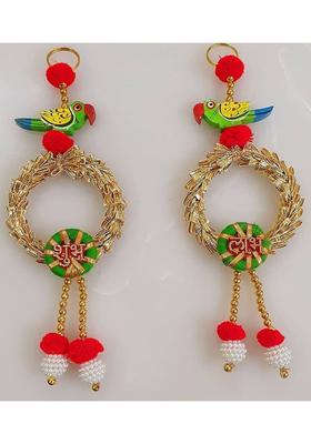 CTW Shubh Labh Door Hanging for Diwali Floral Wall Hangings for Home Decoration Decorative Showpiece - 20 cm&nbsp;&nbsp;(Fabric, Multicolor)