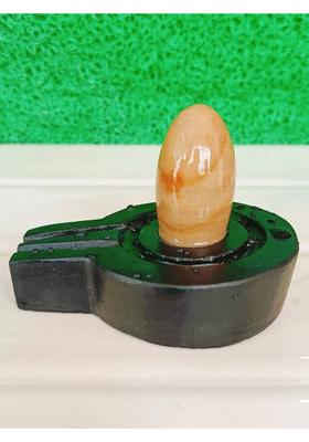 SHIVLING White Original Narmadeshwar Shivling with Jaladhari 1.5Inch Lingam 3Inch Base Decorative Showpiece - 2.5 cm&nbsp;&nbsp;(Stone, Brown, Black, White, Yellow, Yellow, Green, Red, Silver, Multicolor)