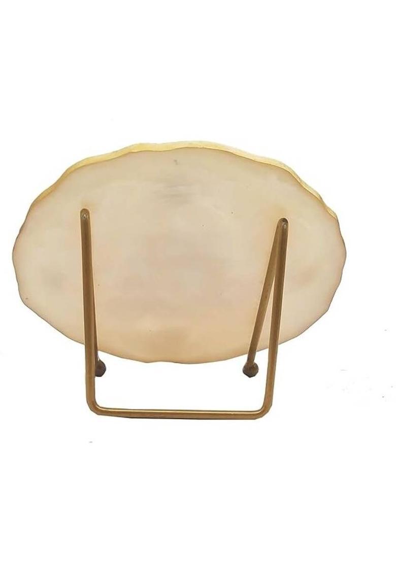 Happybox SHUBH LABH GANESHA RESIN ART Decorative Showpiece - 18 cm&nbsp;&nbsp;(Brass, Gold) - Indya