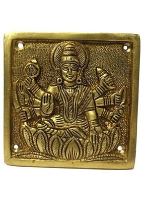 Agromech Brass Goddess AstLaxmi Wall/Door Hanging, Laxmi for Diwali Pooja Mandir Office Decorative Showpiece - 10 cm&nbsp;&nbsp;(Brass, Gold)