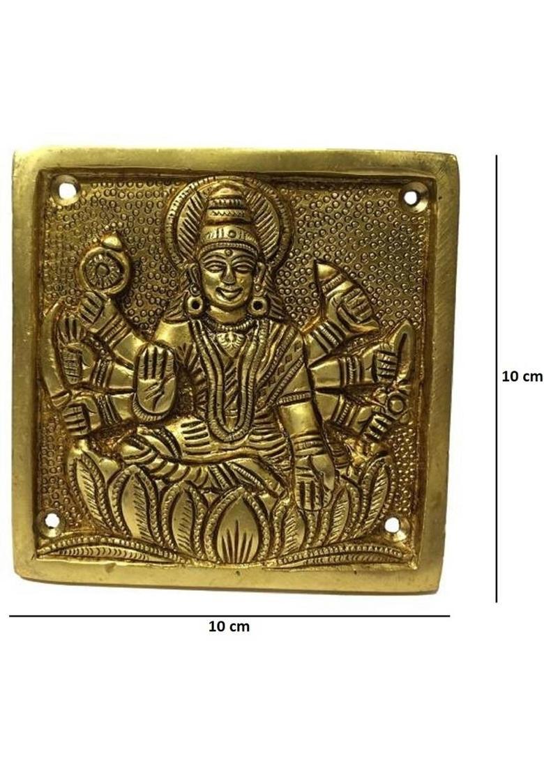 Agromech Brass Goddess AstLaxmi Wall/Door Hanging, Laxmi for Diwali Pooja Mandir Office Decorative Showpiece - 10 cm&nbsp;&nbsp;(Brass, Gold) - Indya