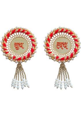 TGS Shubh Labh Hanging Toran Decorative Wall/Door Hanging for Diwali Home Entrance Pack of 2&nbsp;&nbsp;(4 inch X 3.5 inch, Multicolor)