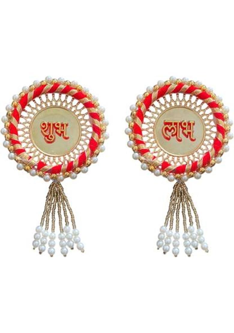 TGS Shubh Labh Hanging Toran Decorative Wall/Door Hanging for Diwali Home Entrance Pack of 2&nbsp;&nbsp;(4 inch X 3.5 inch, Multicolor) - Indya