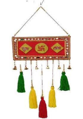 pisco Latest Devotional Shubh Labh Wall Hanging Decoration Item For Diwali Festival.&nbsp;&nbsp;(73 cm X 27 cm, Multicolor)