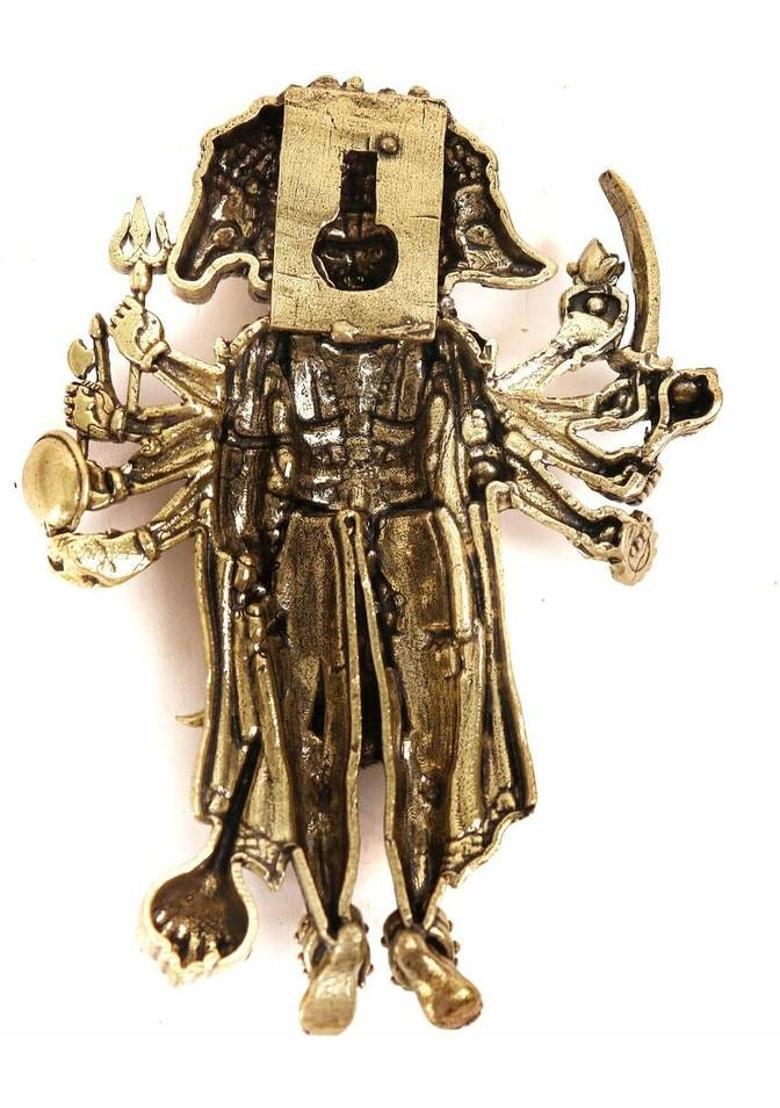 The Spiritual Living Panchmukhi Hanuman for Home | Panchmukhi Hanuman for Main Door | Vastu Remedy Decorative Showpiece - 1.3 cm&nbsp;&nbsp;(Brass, Gold) - Indya