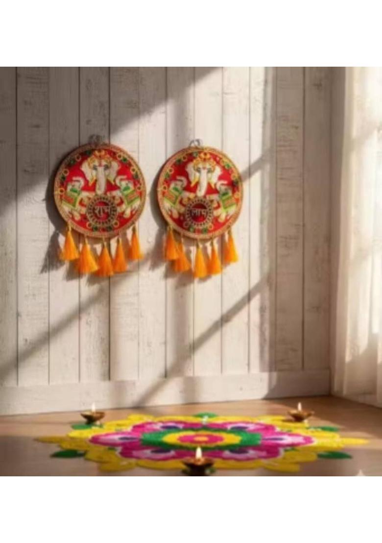 RVM One To All Shubh Labh Traditional Beaded Door Hanging for Diwali & Home Decoration&nbsp;&nbsp;(Multicolor) - Indya