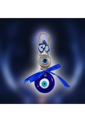 Ryme Om Turkish Evil Eye Wall Hanging For Home And Office Decoration Decorative Showpiece - 15 cm&nbsp;&nbsp;(Glass, Blue)