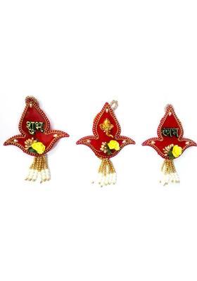 TANISHKA CREATIONS Shubh Labh Kalash - Hangings Decorative Showpiece - 10 cm&nbsp;&nbsp;(Plastic, Multicolor)