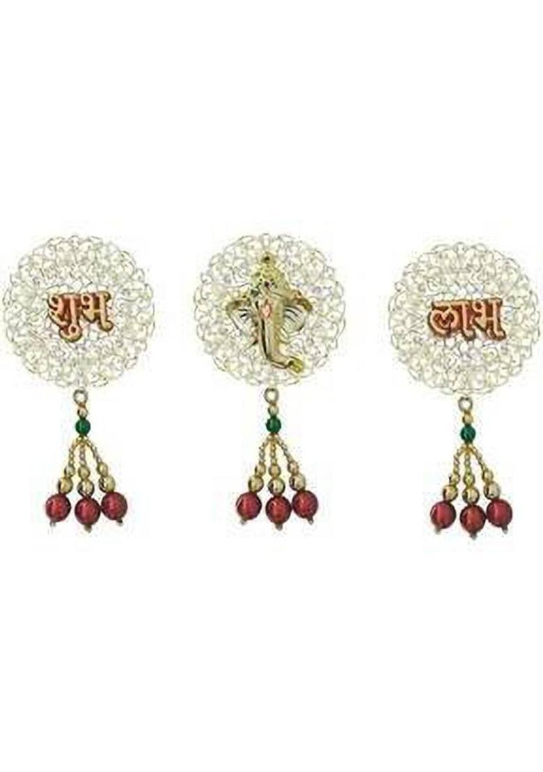 salvusappsolutions Acrylic Multicolour Shubh Labh Door Wall Sticker for Diwali Home- Office Decoration (17x3 cm) Pack of 2&nbsp;&nbsp;(17 cm X 3 cm, Multicolor) - Indya