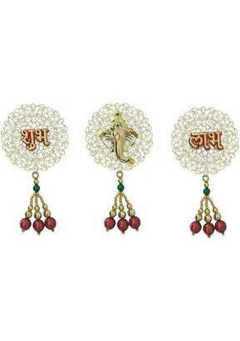 salvusappsolutions Acrylic Multicolour Shubh Labh Door Wall Sticker for Diwali Home- Office Decoration (17x3 cm) Pack of 2&nbsp;&nbsp;(17 cm X 3 cm, Multicolor) - Indya