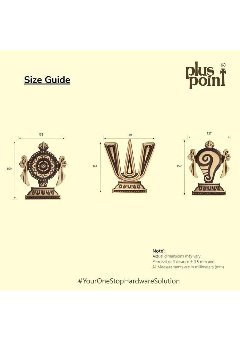 PLUS POINT Complete set of Tirupati Tilak+Chakra+Shankh|Wall hanging|Solid brass Decorative Showpiece - 15.9 cm&nbsp;&nbsp;(Brass, Gold) - Indya
