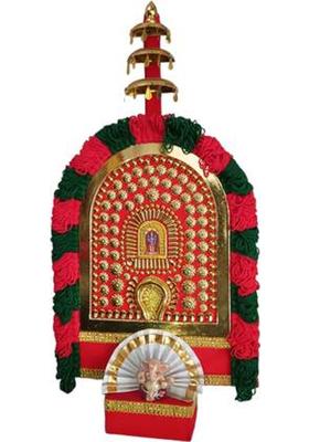 THANI CRAFT v1 Decorative Showpiece - 60 cm&nbsp;&nbsp;(Wood, Wood, Metal, Red)