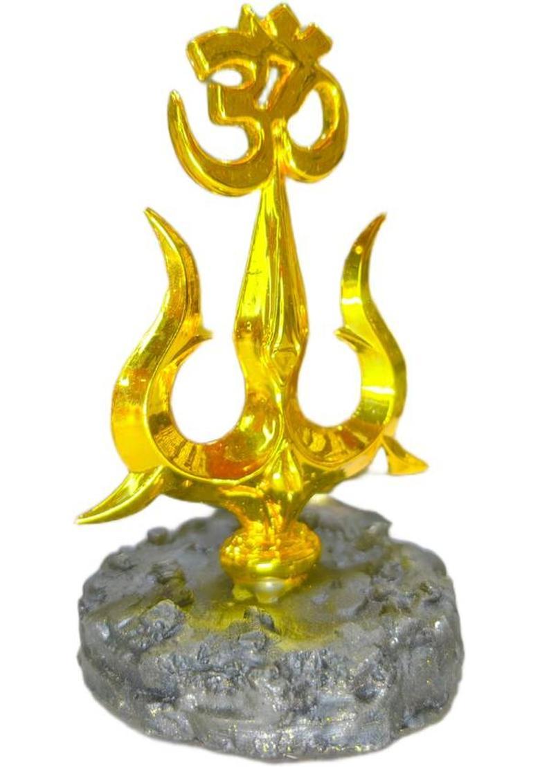 DIVINE Golden Trishul Decorative Showpiece - 12.5 cm&nbsp;&nbsp;(Plastic, Gold) - Indya