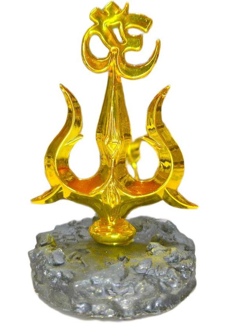 DIVINE Golden Trishul Decorative Showpiece - 12.5 cm&nbsp;&nbsp;(Plastic, Gold) - Indya
