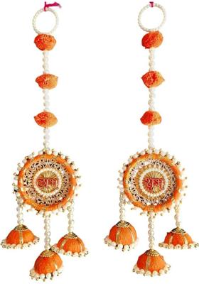 CTW CTW Shubh Labh Door Hanging for Diwali Floral Wall Hangings for Home Decorative Showpiece - 30 cm&nbsp;&nbsp;(Wood, Orange)