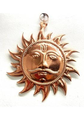 Droppati Enterprises Brass Surya Dev Wall Hanging Idol Decorative Showpiece - 11 cm&nbsp;&nbsp;(Brass, Copper)