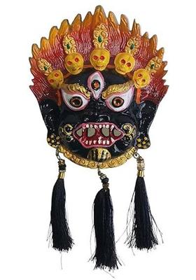 salvusappsolutions Metal Mahakal Face Mask Nazar Battu for Home, Shops (Black_4.5x5 inch) Decorative Showpiece - 12 cm&nbsp;&nbsp;(Metal, Black)