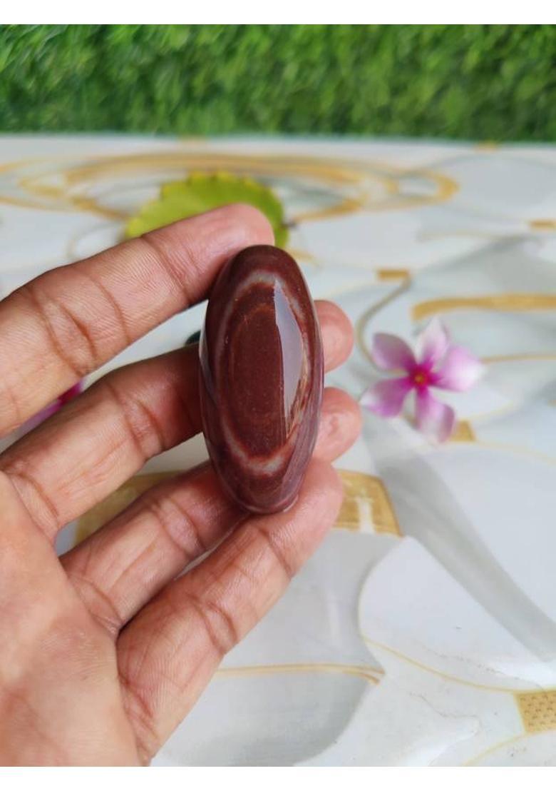 SHIVLING Natural Narmadeshwar Shivling For Daily Home Pooja Decorative Showpiece - 2.5 cm&nbsp;&nbsp;(Stone, Brown, Black, White, Yellow, Yellow, Green, Red, Silver, Multicolor) - Indya