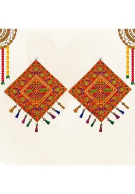 Divinekrafts Shubh Labh Wall Hanging Decorative Showpiece - 31 cm&nbsp;&nbsp;(Fabric, Multicolor)