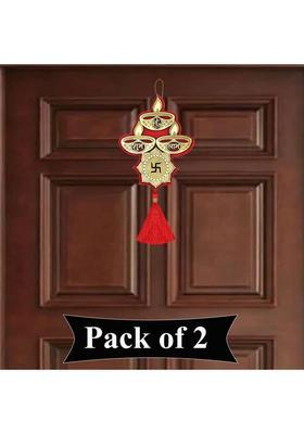 Kitlyn Diwali Decoration for Home and Office Door Wall Decor Designer Toran/Shubh Laabh Decorative Showpiece - 23 cm&nbsp;&nbsp;(Plastic, Multicolor)