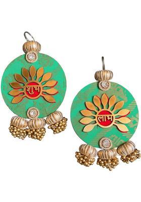 CreativeClub Ethnic Handcrafted Shubh Labh Wall Hanging – Decorative Showpiece - 16 cm&nbsp;&nbsp;(Wood, Green)