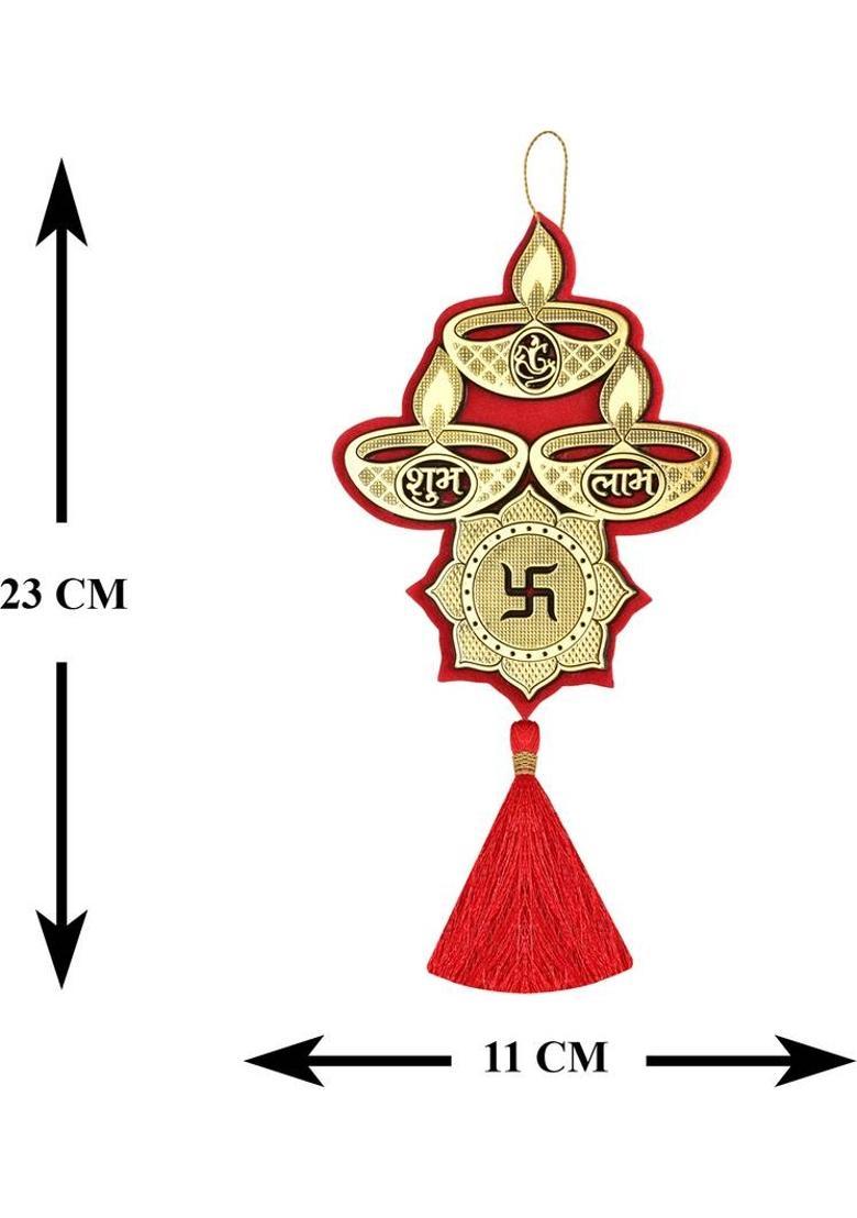 Kitlyn Shubh Laabh Swastik Diya Design, Festival Decoration, Wall, Main Door, Temple Decorative Showpiece - 23 cm&nbsp;&nbsp;(Plastic, Multicolor) - Indya