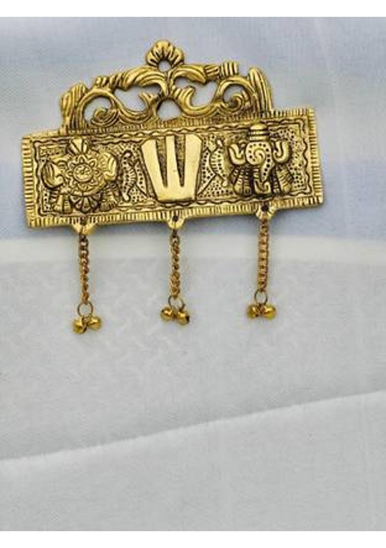 Droppati Enterprises Metal Shankh Chakra Idol Decorative Showpiece - 9.5 cm&nbsp;&nbsp;(Brass, Copper) - Indya