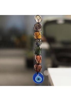 Japam 7 Chakra Evil Eye Hanging Charm for Car Dashboard, Home & Office Décor Decorative Showpiece - 25 cm&nbsp;&nbsp;(Crystal, Multicolor)
