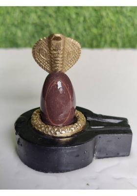 Shivam Vastu Kala Shivling Art Orignal/Natural Swayambhu Narmadeshwar Shivling with jaldhari Naag Nandi Decorative Showpiece - 3 cm&nbsp;&nbsp;(Stone, Red, Black, White, Brown, Multicolor, Green, Light Green, Yellow, Gold, Grey)