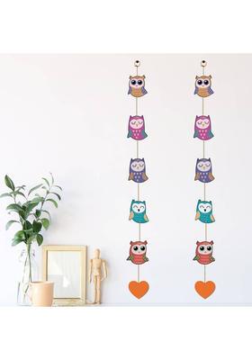 Home Delight Wooden Door Hanging Toran Wall Decor Home Decoration Items|Gift Items Pack of 2&nbsp;&nbsp;(104 cm X 11 cm, Purple, Blue, Red, Yellow)