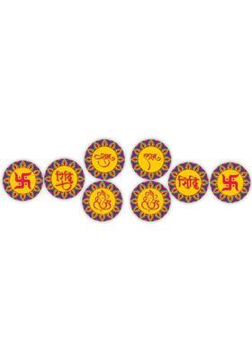 Naval Craft Shubh Labh Wall Hanging classic painting For Home Decoration Festive Decor&nbsp;&nbsp;(Multicolor)