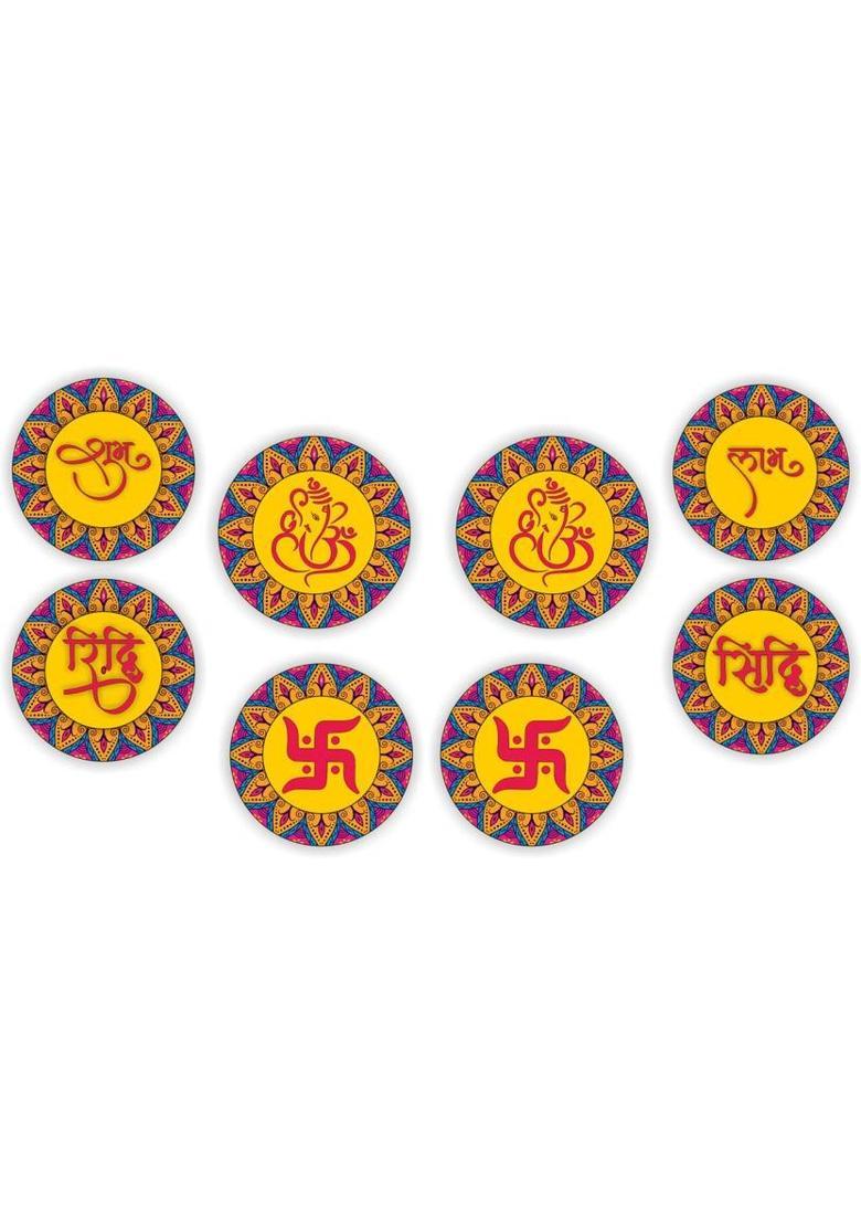 Naval Craft Shubh Labh Wall Hanging classic painting For Home Decoration Festive Decor&nbsp;&nbsp;(Multicolor) - Indya