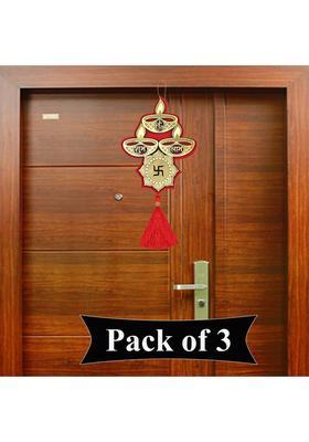 Kitlyn Diwali Decor/Home Decor/Wall Hanging/Shubh Laabh/Ganesha Home Office Door Décor Decorative Showpiece - 23 cm&nbsp;&nbsp;(Plastic, Multicolor)