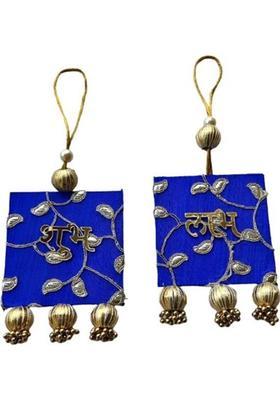 BAAKAY GLOBAL Shubh Labh for Door Entrance I Square Wood Door Entrance hangings Toran - 8 Inch Decorative Showpiece - 10.16 cm&nbsp;&nbsp;(Wood, Blue)
