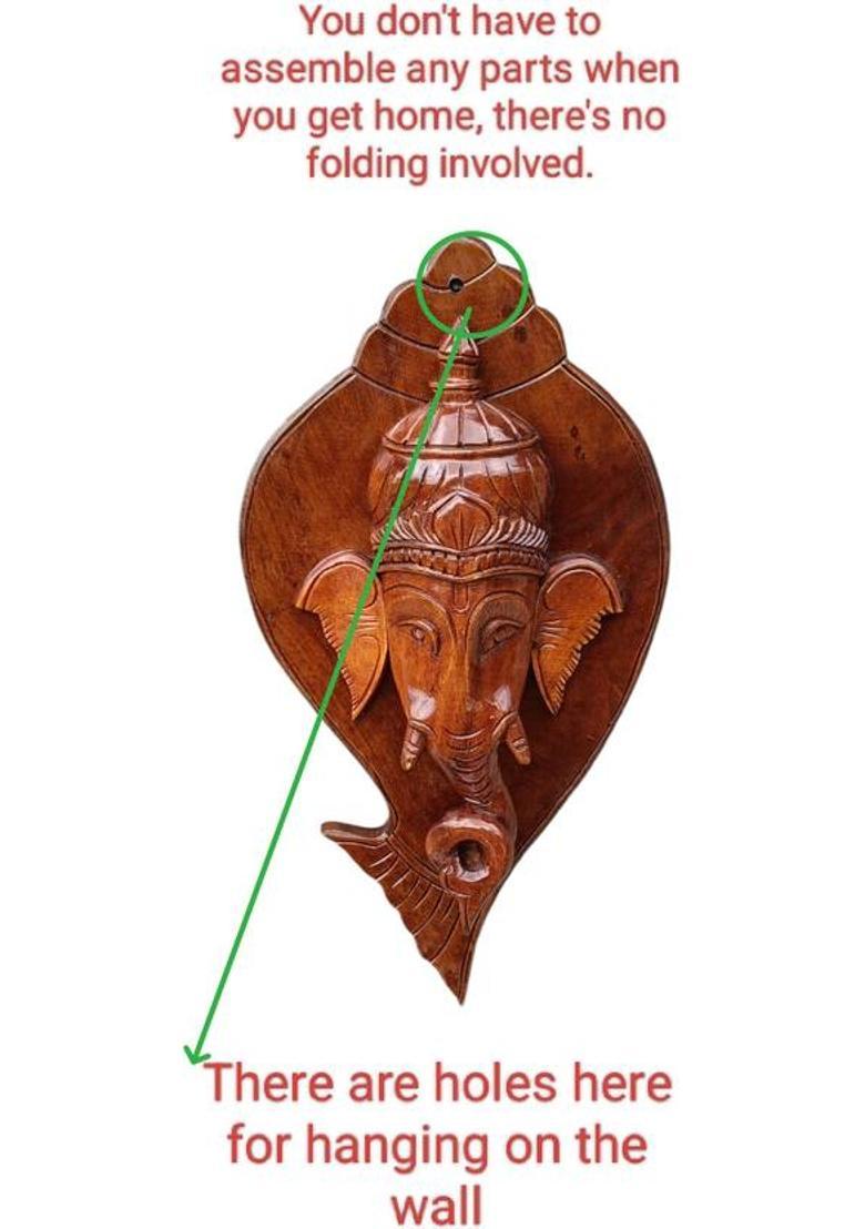 Mampi enterprises Wooden ganesh-03 Decorative Showpiece - 23.5 cm&nbsp;&nbsp;(Wood, Brown) - Indya