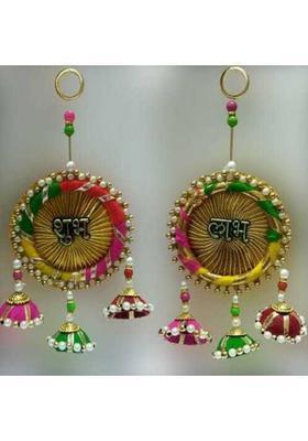 ankara ANKARA Decorative Handmade Kodi Work Wall Hanging Shubh Labh for Diwali Decoration, Home Decor, Bandarwal, Mandir, Door Decor, Gifts Item, Office, Shop Inaugration, Grah Pravesh, All Festivals Decoration Decorative Showpiece Decorative Showpiece - 