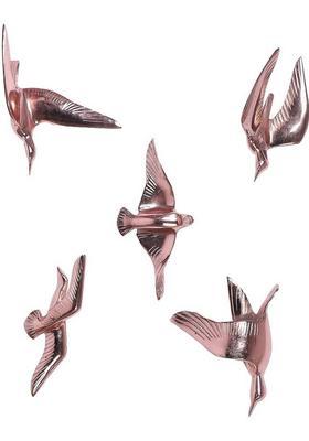 Amaya Decors Amaya Decors Aluminum Bird Wall Art Set of 5 Decorative Showpiece - 15 cm&nbsp;&nbsp;(Aluminium, Copper)