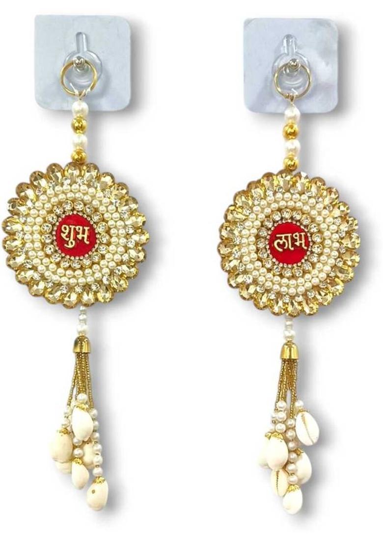 Koogly Pearl Shubh Labh Decorative Hanging for Home & Festival Decoration Pack of 2&nbsp;&nbsp;(10 inch, Multicolor) - Indya
