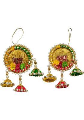 Natali Traders Handmade Decorate Shubh Labh Decorative Showpiece - 12.2 cm&nbsp;&nbsp;(Wood, Multicolor)
