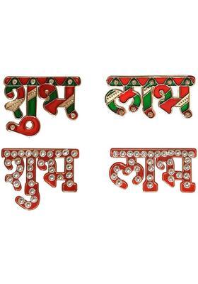 SK Craft Acrylic Meenakari Shubh Labh Sticker for Wall Decoration, Shubh Labh Door Decoration for Diwali Decoration-Pack of 2 Set Pack of 4&nbsp;&nbsp;(Multicolor)