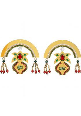 CreativeClub Shubh Labh Kalash Wall Hanging – Decorative Toran Set Decorative Showpiece - 13 cm&nbsp;&nbsp;(Fiber, Multicolor)