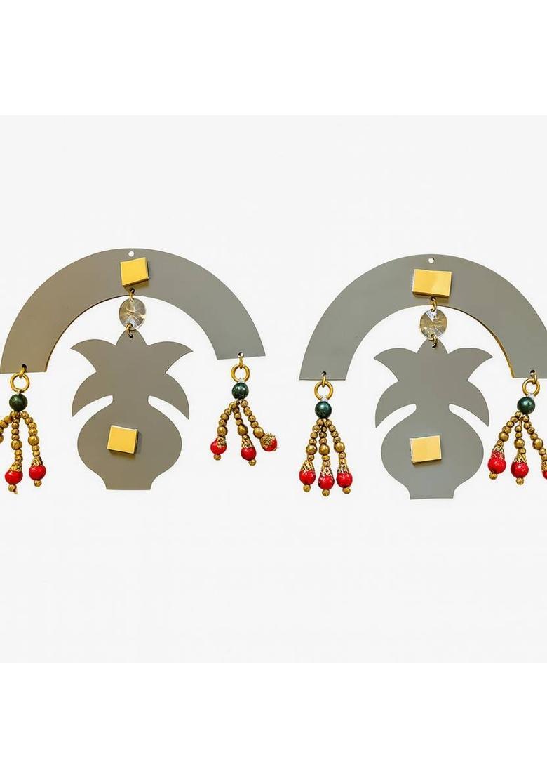 CreativeClub Shubh Labh Kalash Wall Hanging – Decorative Toran Set Decorative Showpiece - 13 cm&nbsp;&nbsp;(Fiber, Multicolor) - Indya