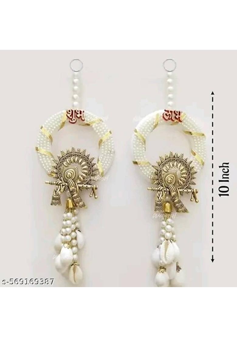 ASM CREATION Krishna Flute Shubh Labh Decorative Showpiece - 22 cm&nbsp;&nbsp;(Stone, Multicolor) - Indya