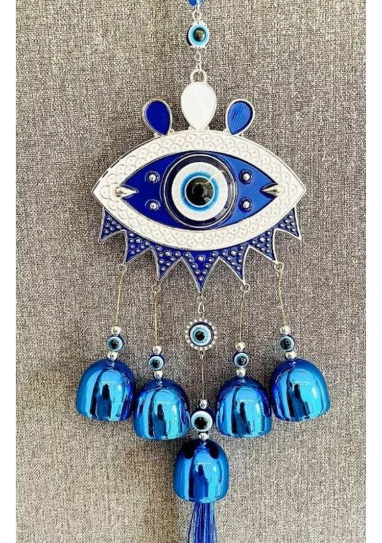 MINDFULLGIFTING Wooden Elephant Wall Hanging with Shubh Labh 44&nbsp;&nbsp;(3 inch, Blue) - Indya